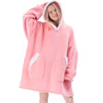 Comore Blanket Hoodie-Cozy Wearable Blanket Sweatshirt Warm Gifts Soft Sherpa with Giant Patch Pockets for Women Kids Men