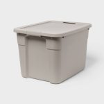 20gal Latching Storage Tote Light Gray - Brightroom