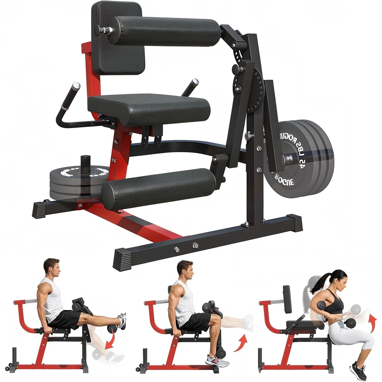 bb970f146a01499d25ac8332133f45face680db7b548eedf6dcfd28f1e2e0be3.webp AECOJOY Leg Extension and Curl Lower Body Workout Machine, Heavy Duty Adjustable Leg Rotary Extension Plate Loaded Fitness Equipment - Image 1