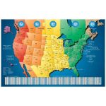 North America Laminated Gloss Full Color Time Zone Area Code Map Incudes Reverse Lookup Desk Size Large 11 x 17
