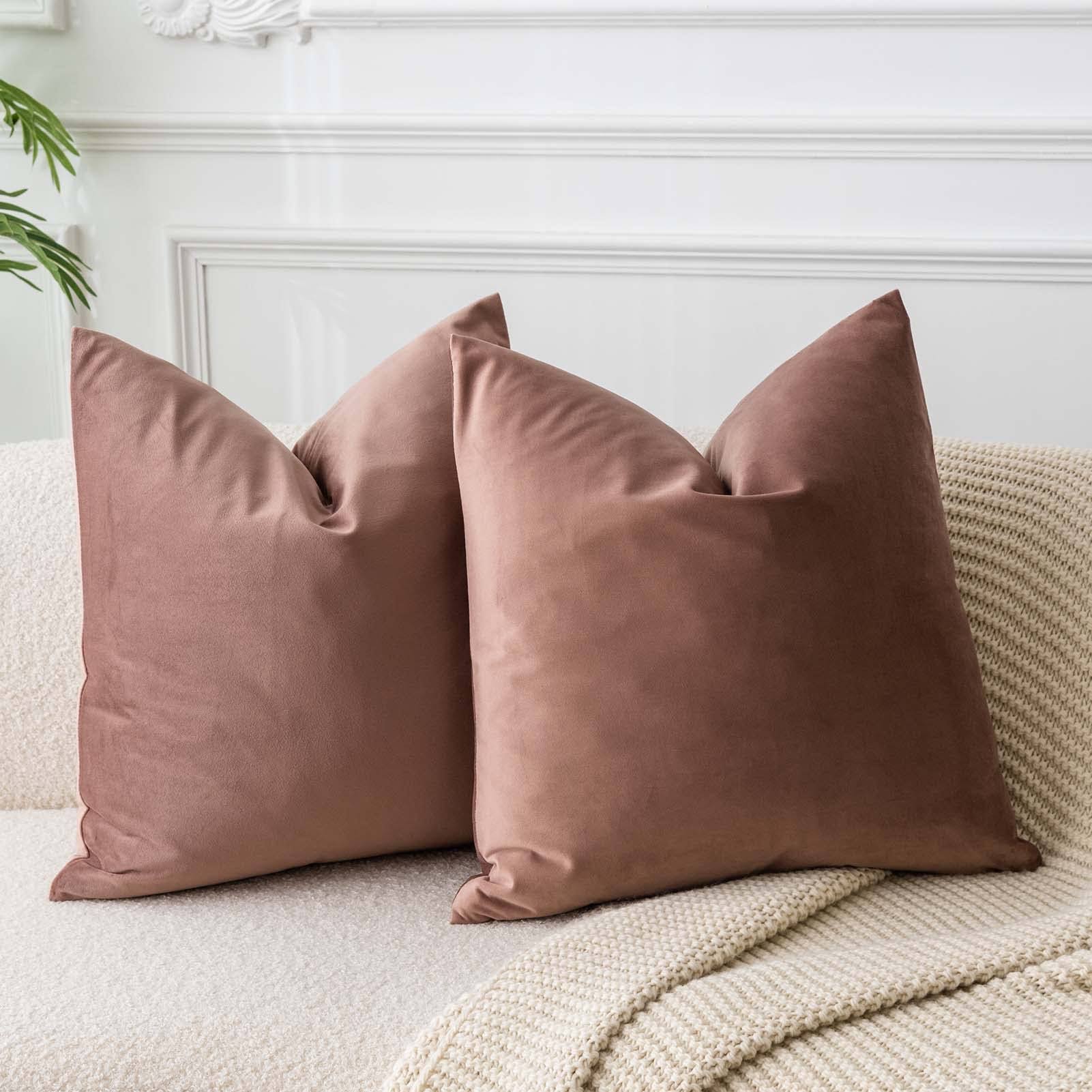 bbc21ac471f96c253c302afc7962e2df6e8487f6e4861532139a0c6848e9197f.jpg JUSPURBET Jam Soft Velvet Throw Pillow Covers 22x22 Set of 2,Decorative Solid Cushion Cases for Couch Sofa Bed - Image 1
