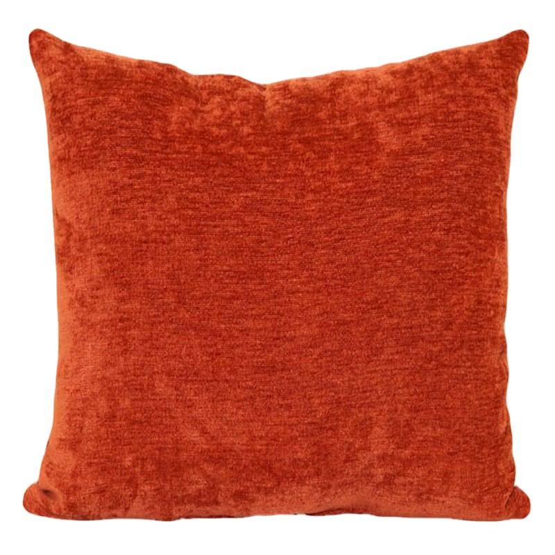 bbf6baa627192fb0c07d562fde4670978a5767c8bd8bcaad20340455effd50a4.jpg at Home Chenille 18" Rust Throw Pillow - Image 1