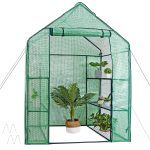 HomGarden Mini Walk-In Greenhouse 3 Tiers 6 Shelves PE Fabric Cover w/Roll-up Zipper Door for Flower and Plant