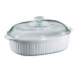 Corningware 6002278 French White 4 Quart Oval Casserole w/Glass Cover