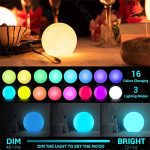 LOFTEK LED Portable Dimmable Floating Pool Lights Ball, 6-Inch Cordless Night Light with Remote, 16 RGB Colors & 4 Modes, Rechar