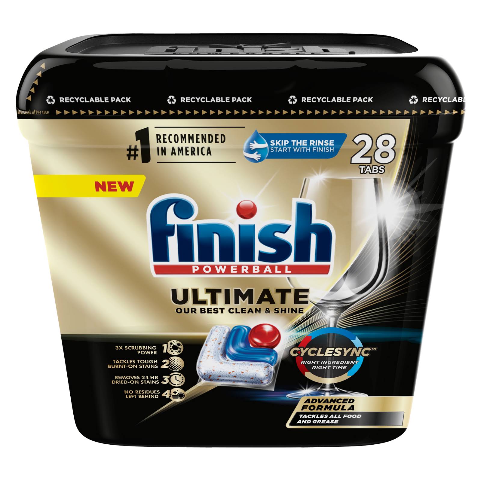 bc9039cd4e499014d3e8f91c26ed5d28bd86791405032a7545587aea723ea4dd.jpg Finish Ultimate Dishwasher Detergent Tabs 28 Count - Image 1