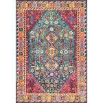 Shetucket Oriental Blue/Pink/Orange Area Rug Bungalow Rose Rug Size: Rectangle 4' x 6'