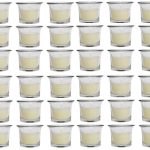 Hosley Oyster Cup Clear Glass Filled Candles 48 Pack Ivory Hand Poured Unscented Wax Candles for Home Restaurants Shabbat Church Weddings Romantic