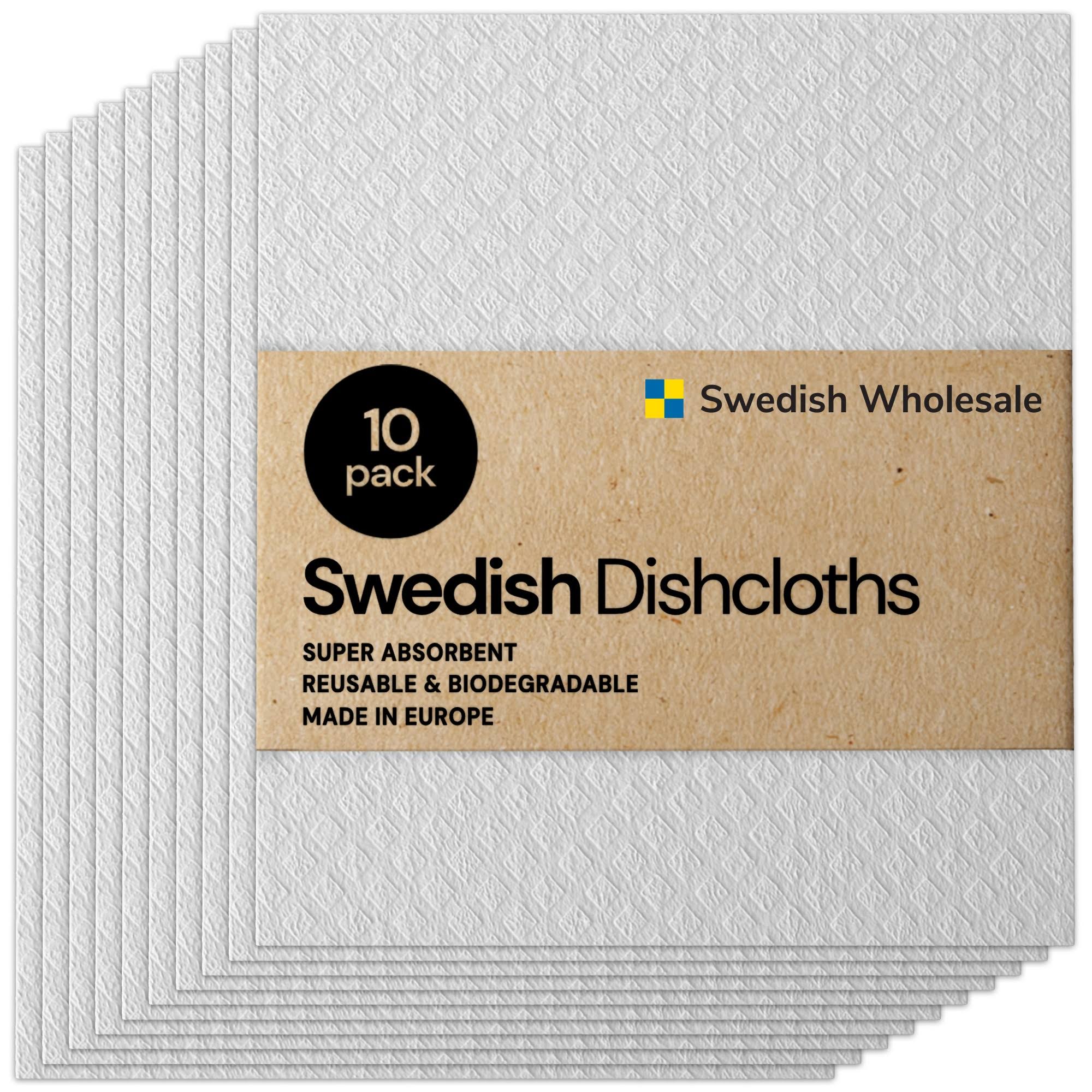 bcb05c3ad53c868bc3972a6def27e12400196e1d88bf9f1ad01bd528aee74d4b.jpg Swedish Wholesale Swedish Dish Cloths - 10 Pack Reusable, Absorbent Hand Towels for Kitchen, Counters & Washing Dishes - Cellulose Sponge Cloth - Eco - Image 1