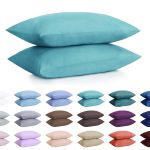 DreamHome Set of 2 Wrinkle Resistant Ultra Soft Pillowcases with Envelope Closure (Standard, Aqua)