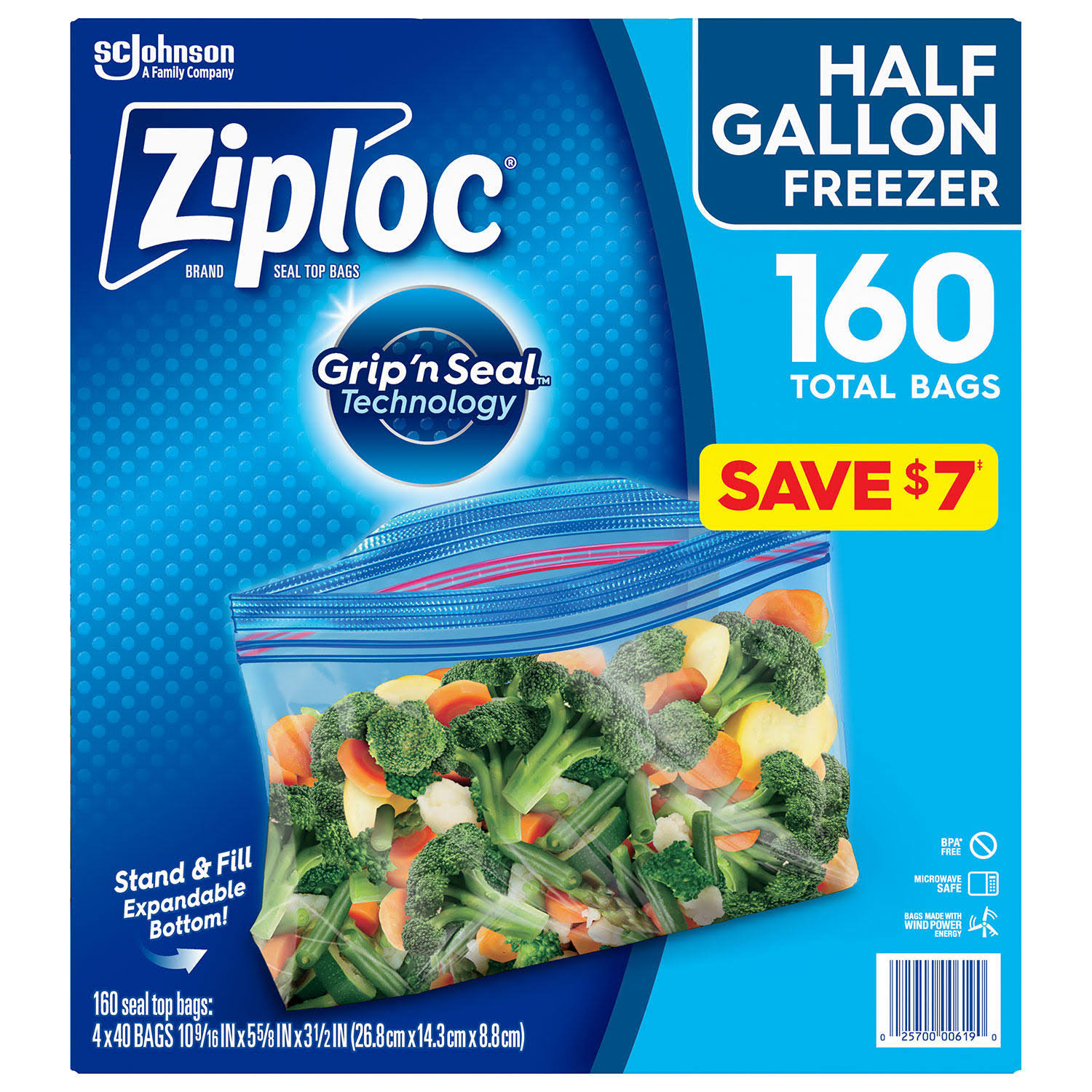 bcb7891d3c14e2ca2ff430386b2d301200a3f380d3ab32c8b9a861ec26324d32.jpg - Ziploc Half Gallon Freezer Bags (160 ct.) - Image 1