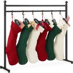 Best Choice Products 3ft Christmas Stocking Stand, Hanging Holiday Decor Display w/ Name Tags, Chalk Marker