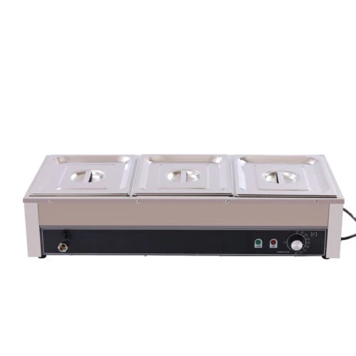 bcce2f3aa0be252a15e207be015c773acdd36a307ddfff7ae2faa358fe78c794.webp Food Warmer Steam Table Countertop 2 - Pan Station Stainless Steel 110V - Image 1