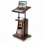Tangkula Mobile Lectern Podium Height Adjustable Podium Stand