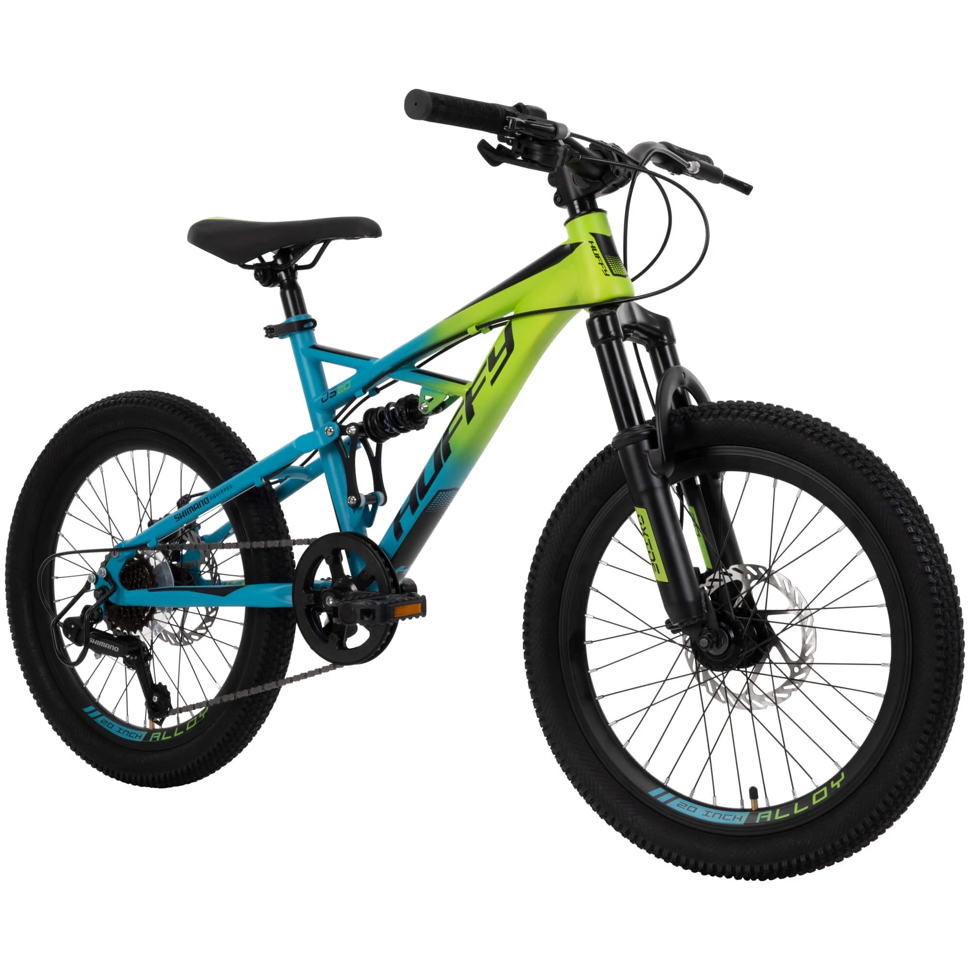 bd308db91c8600fd849cbd8bbefbbb115d2e821042069b8bc4f5878d704541ce.webp 20 - Inch Oxide Boys Mountain Bike for Kids, Lime / Blue - Image 1