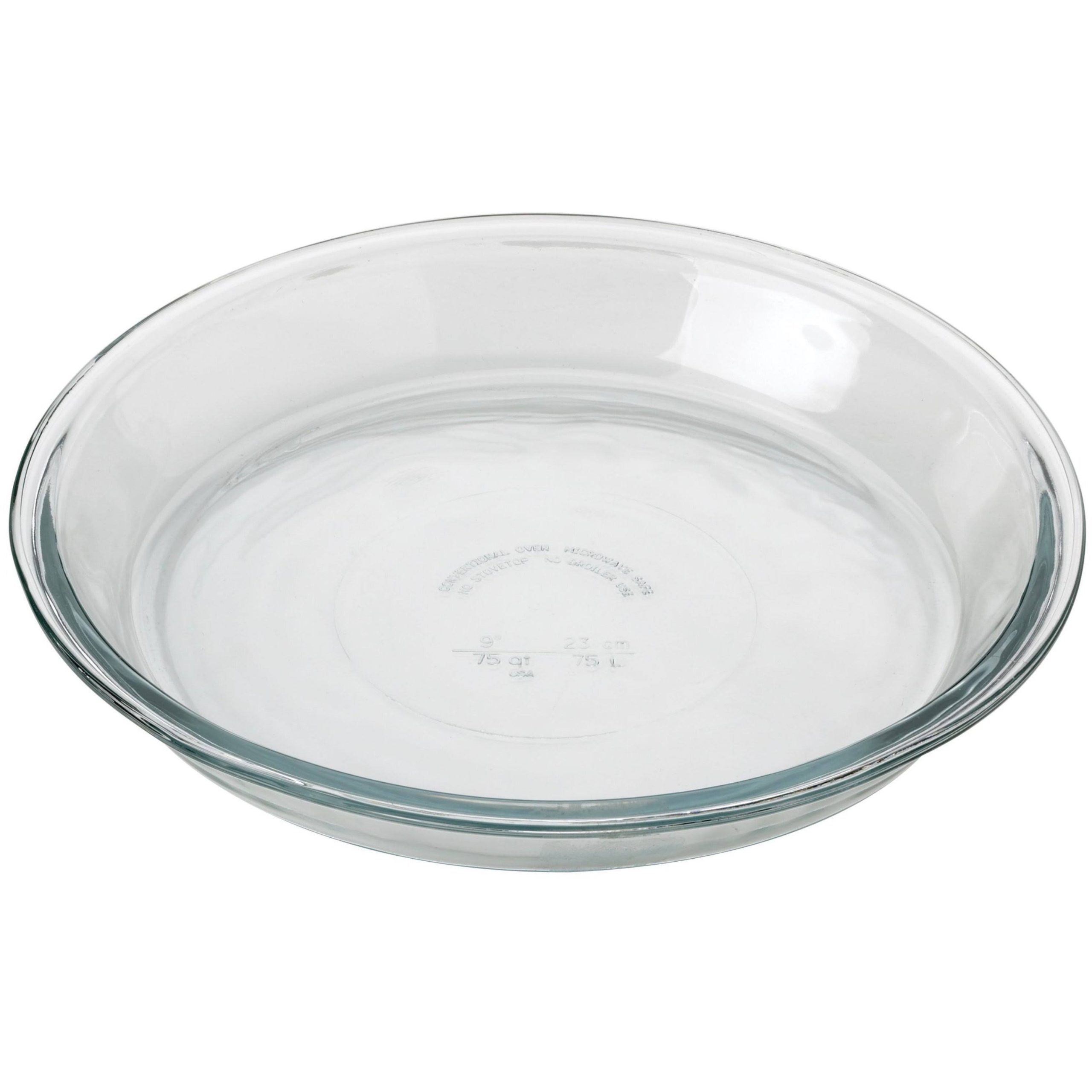 bd387261426dffbedd787486650fb9f5a4f10fad2179e640263f583d7ae8ff5f-1.jpg Anchor Hocking Glass Pie Plate, 9" - Image 1