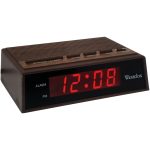 Westclox 22690 Retro Wood Grain LED Alarm Clock 0.6-Inch