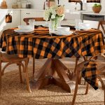 Elrene Farmhouse Living Holiday Buffalo Check Tablecloth 52" Square - Green/Black