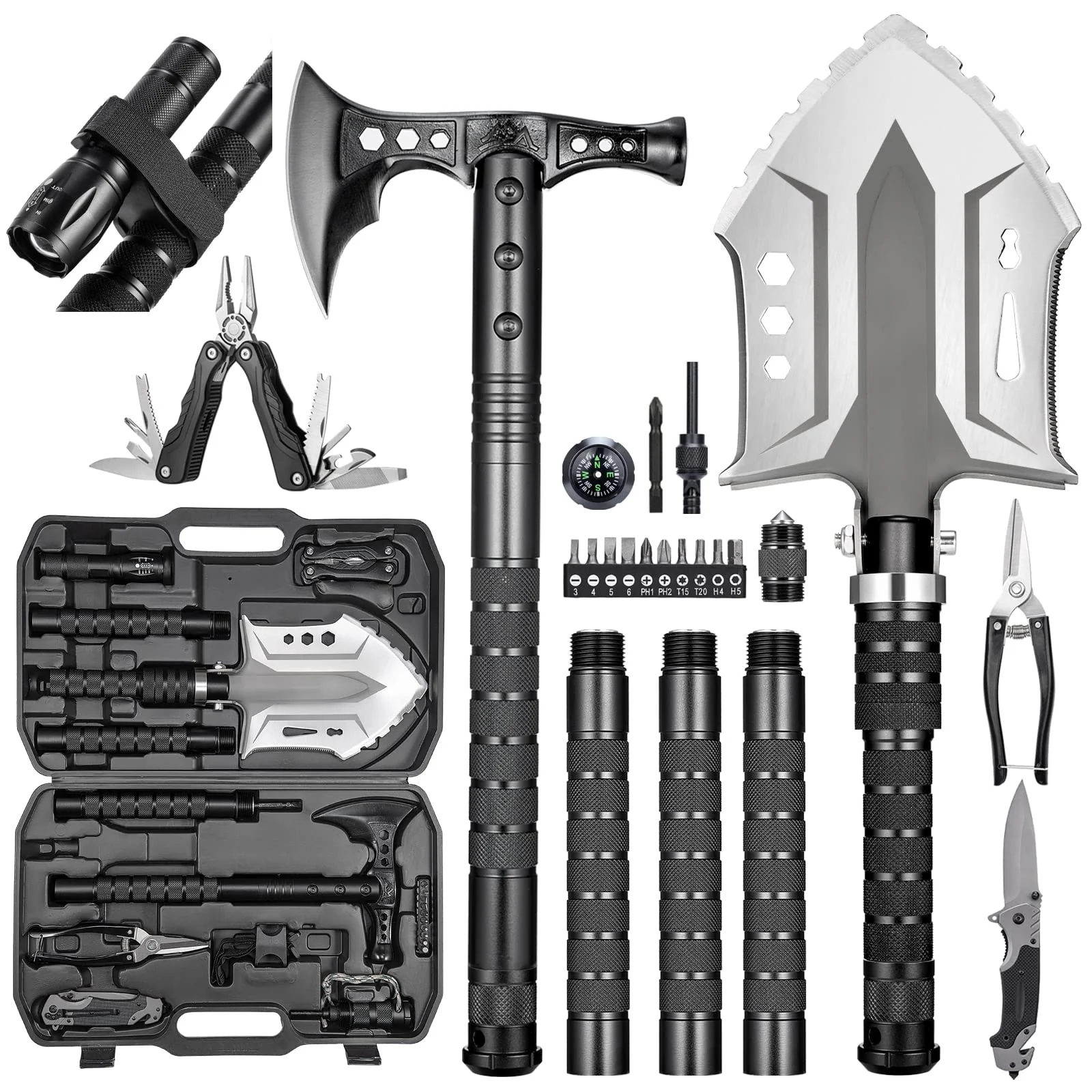 bd60ed1c320d5dd2e0de71a00afd922db919aaa4c243ce52650779a7657c1ded.webp HUZSV Camping Shovel Axe Outdoor Survival Shovel Set - Image 1