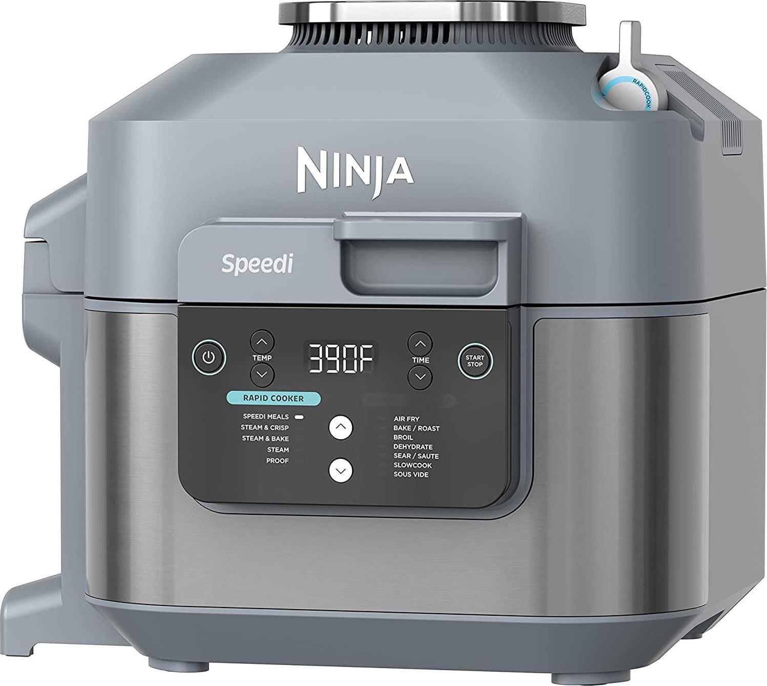 bd763c3f4bd77e9c586a62fa4975270c181948a414b515f9b38eb188b25cf671.jpg Ninja SF301 Speedi Rapid Cooker and Air Fryer, 6-Quart Capacity, 12-in-1 Functions to Steam, Bake, Roast, Sear, Saut, Slow Cook, Sous Vide and More, - Image 1