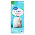 Great Value Drawstring Bags, Tall, Unscented, Kitchen, 13 Gallon - 40 ea