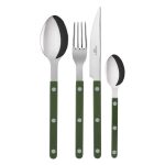 4 Pieces Cutlery Set - Bistrot Solid - Green - 24 cm - Sabre Paris