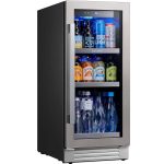 Ca'Lefort 15 in. 100 (12 oz.) Cans Beverage Cooler Refrigerator Soda Drink Mini Fridge Built-In or Freestanding Frost-free, Silver