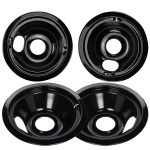 WB31M19 WB31M20 Drip Pan Bowl Set 4 Pack Compatible with GE Electric Range by APPLIANCEMATES Replacement Part 2 Pack for 8 inch and 2 Pack for 6 inch