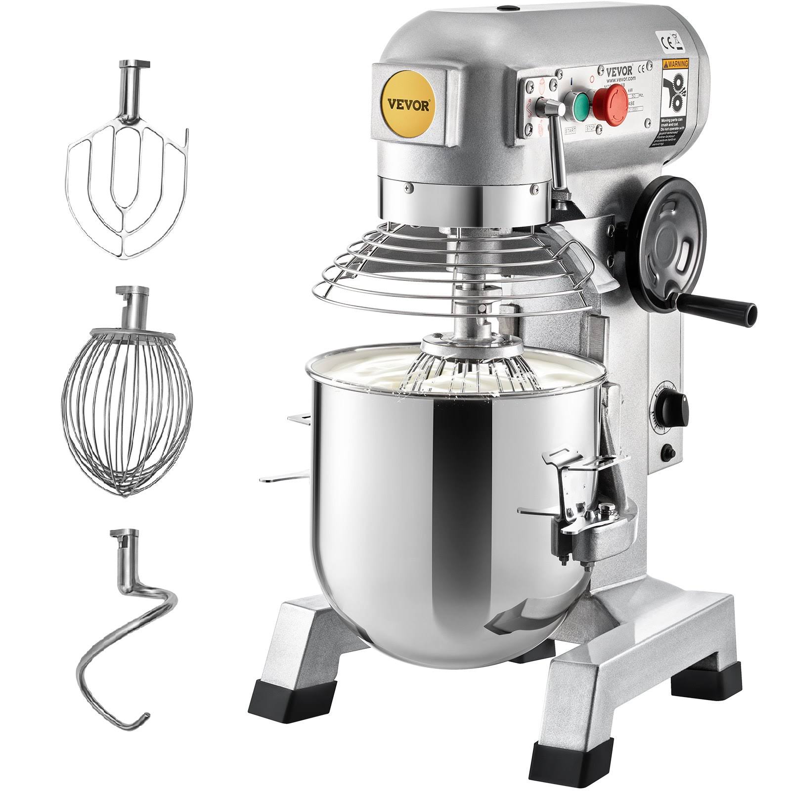 bdaa6824e38f1d6ceb7926d5591680411fe3e0d19ff2c68c52585159e9a1ed86.jpg VEVOR Commercial Food Mixer 10qt Commercial Mixer with Timing Function 450W Stainless Steel Bowl Heavy Duty Electric Food Mixer Commercial with 3 - Image 1