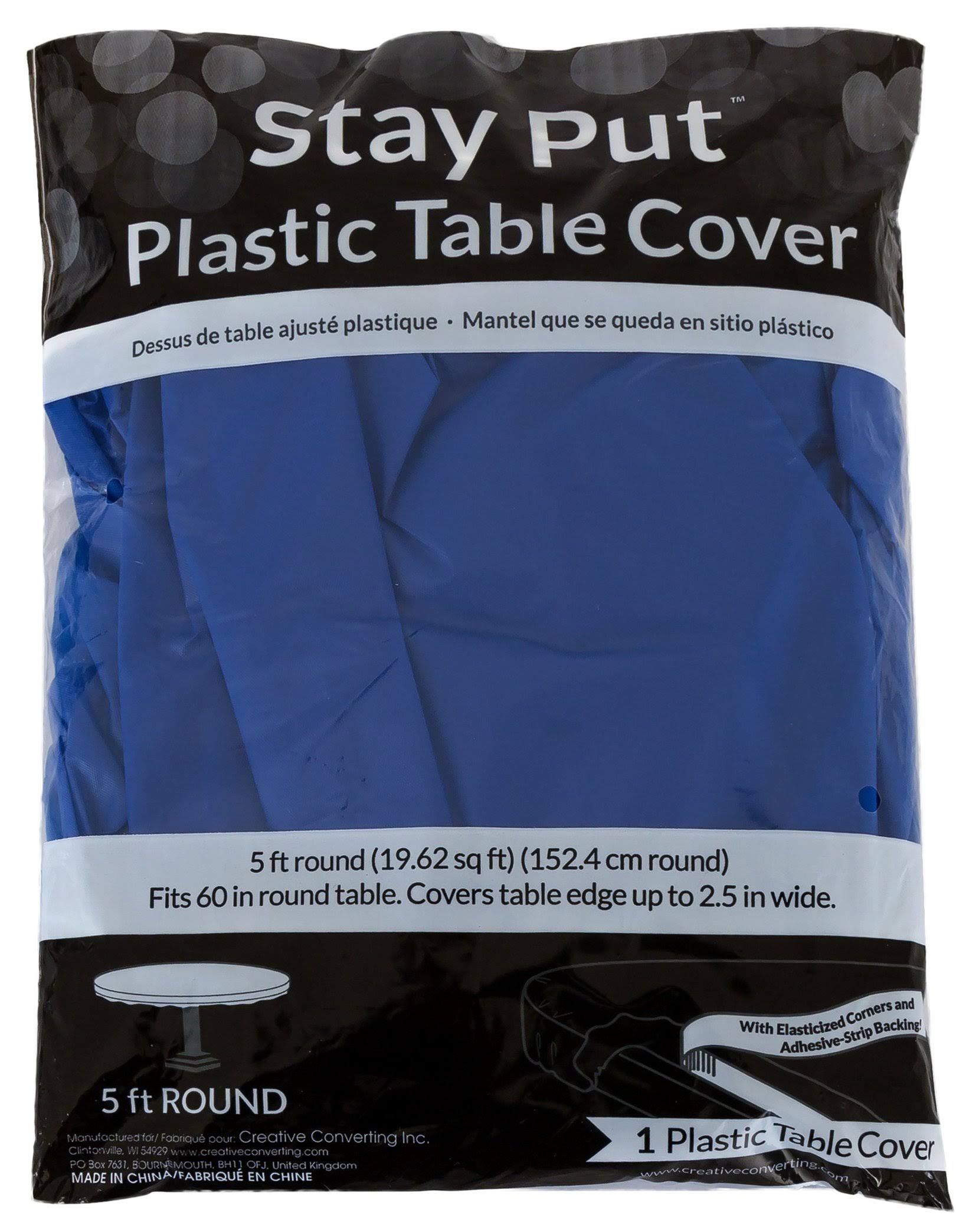 bdae0b598c45fae1bd5cd783e26efd2f0fcbcd2007c0ef24a026165e38aa1183.jpg Stay Put Round Tablecover, Royal Blue, 2.5" - 12 count - Image 1