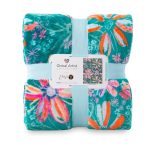 Berkshire Blanket Artist Series Printed VelvetLoft Throw Green 50 x 72 Machine Washable, Size: 72 x 50