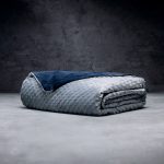 LUXOME Premium 15lb Weighted Blanket | Includes Removable Minky Cover | Full Size | 54"x72" - Navy/Gray