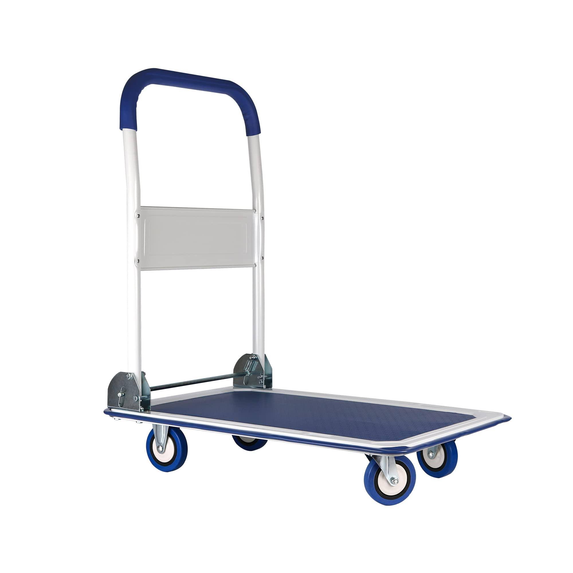 be1fbe47d4efe16939ad922a0839290836637efc22925fc13fb12ad3e20e8887.jpg Upgraded Lifetime Appliance Upgraded Foldable Push Cart Dolly 330 lbs. Capacity Moving Platform Hand Truck Heavy Duty Space Saving Collapsible Swivel - Image 1