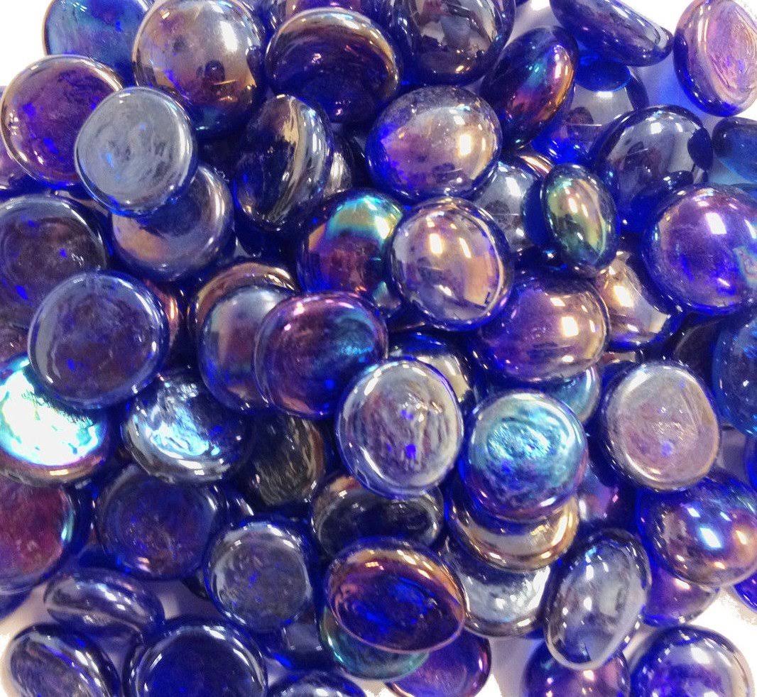 be3e2fe82e044b77c8efb672ae1fb28e2725f254477bd0ef9423fc95ef31fd39.jpg Creative Stuff Glass - Glass Gems - Vase Fillers (1 lb, Cobalt Blue Irid) - Image 1