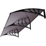 VIVOHOME 6.6 ft. Polycarbonate Window Door Awning (40 in. x 80 in.) in Brown