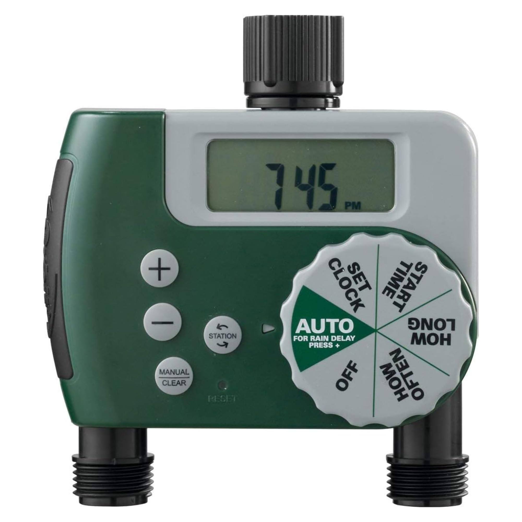 2-Outlet Programmable Hose Faucet Timer Save Water Durable Garden Yard Landscape