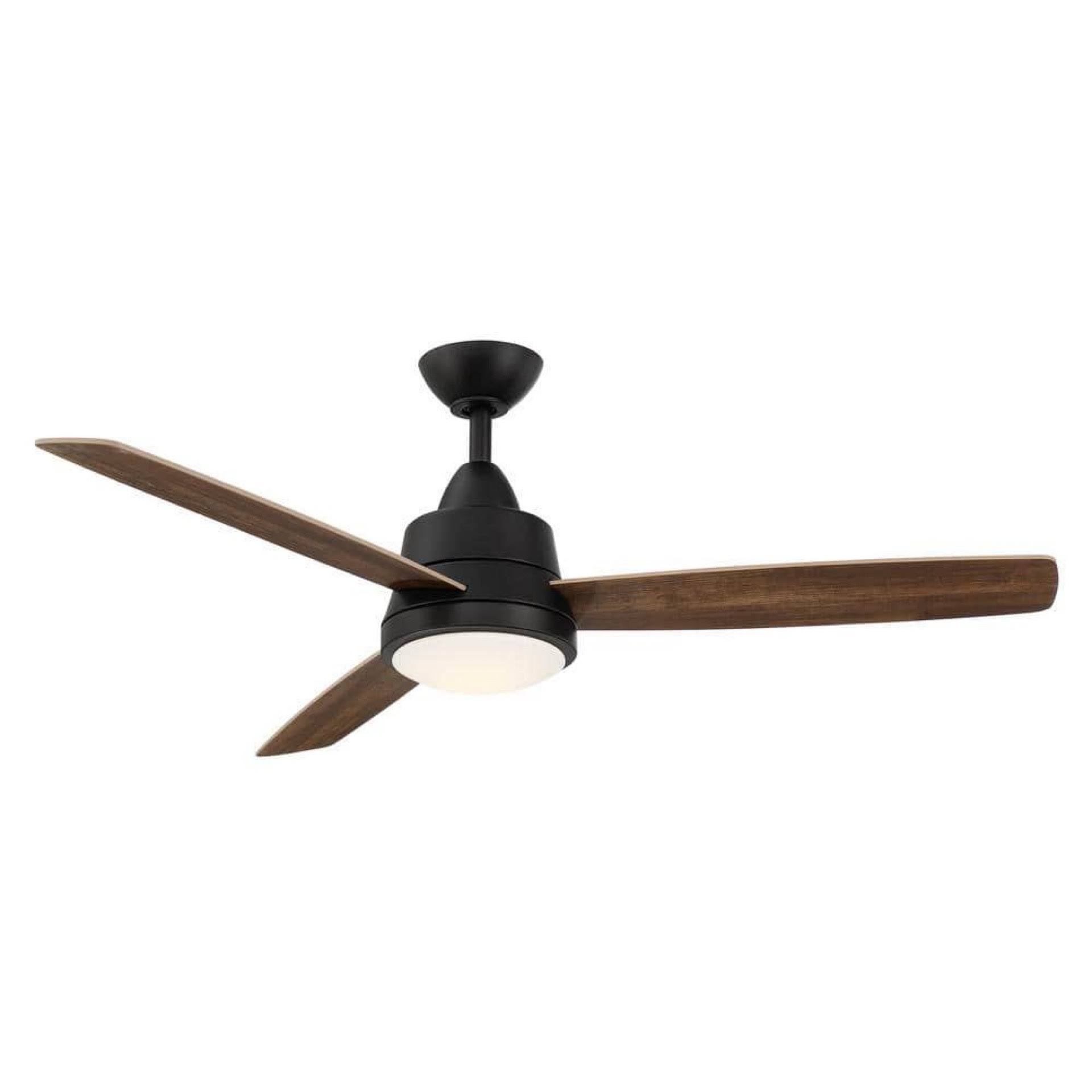 be579b49dee189e9f27c1ba38e835ec0161698ad1f086b1d4e63f24f9b3b3191.jpg Hampton Bay Caprice 52 in. Integrated LED Indoor Matte Black Ceiling Fan with Light Kit and Remote Control - Image 1