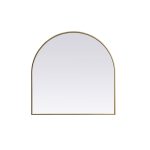Sabine Arch Metal Wall Mirror Finish: Brass, Size: 36" x 36"
