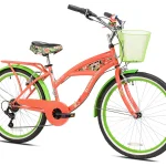 Margaritaville 24" Island Life Multi Speed Girl'S Bike, Coral/Green