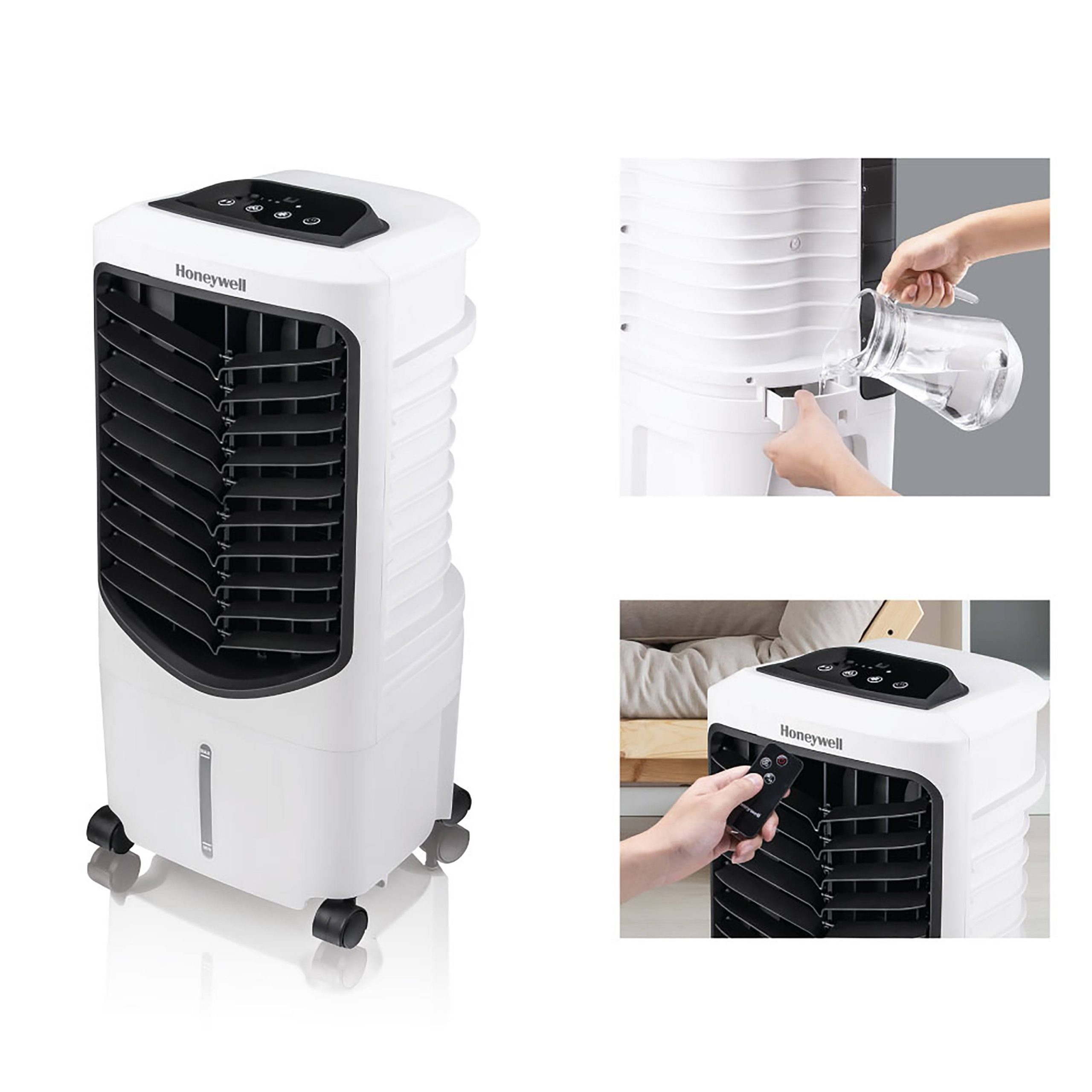 beeb45d3c0750e0a3dd8bd2e1fc1a444eb1d06845aa61bb5c86cd885100078f6.jpg Honeywell - Indoor Portable Evaporative Air Cooler - White - Image 1