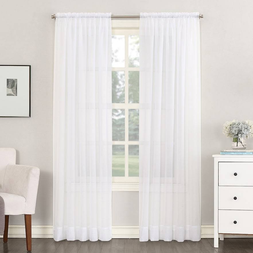 bef6f7f9c93b50dc6eab83a7d16ce2a7359415b97e7c7e7a640166c48b8951fd.jpg Emily Sheer Voile Window Panel, White - Image 1
