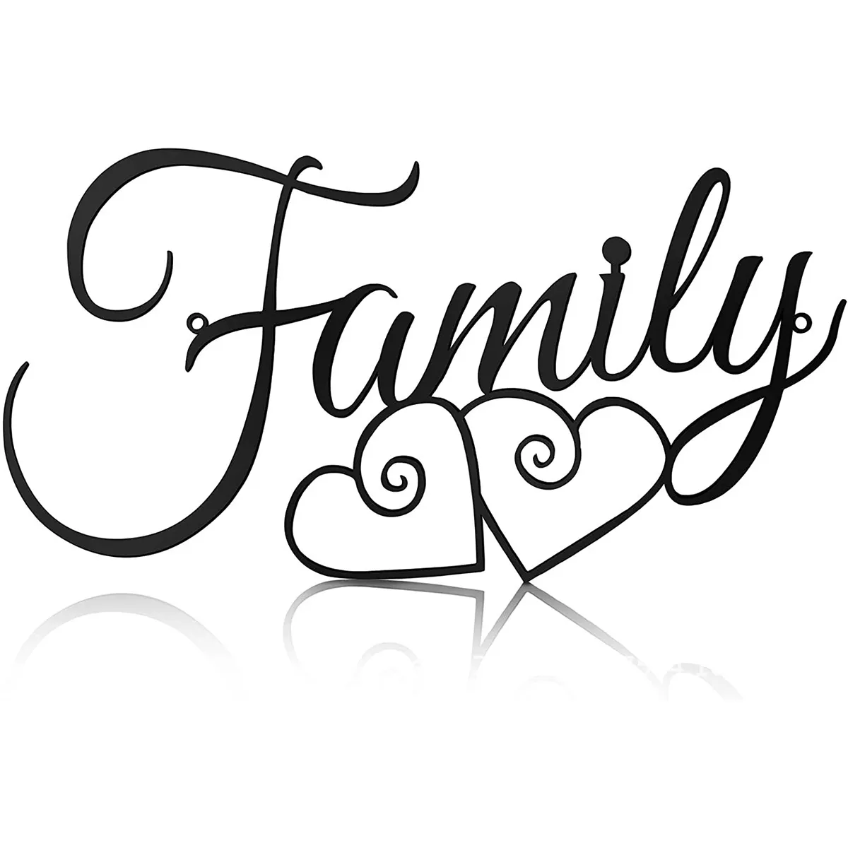 bf18dfa7e2081c5878685be6b031863d08919a3c38584f0ffbd111ffc2e6e635.webp Family Wall Sign Metal Family Wall Decor Black Family Word Wall Art - Image 1