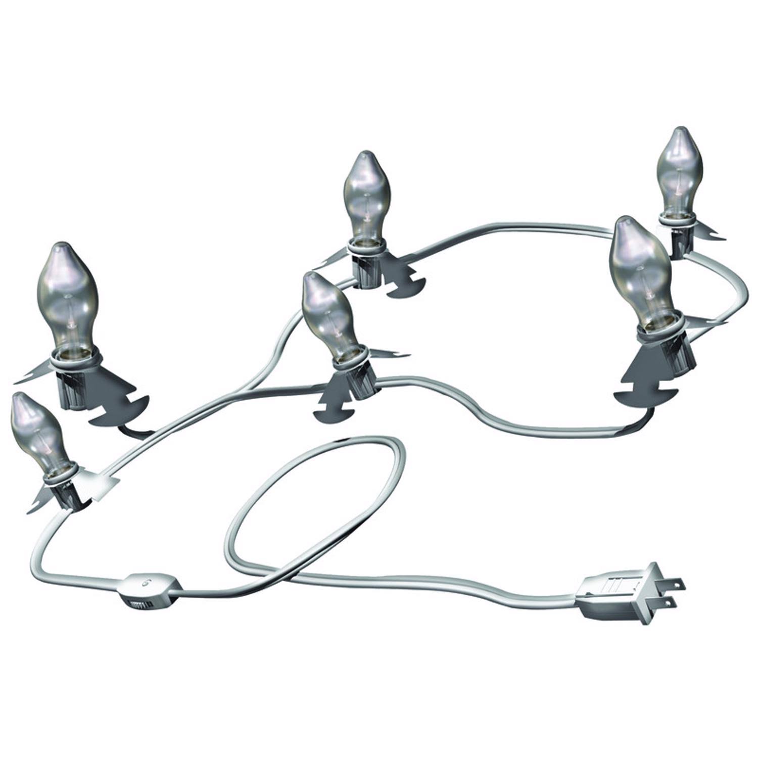 bf44facb780389aa1dd0d60037f30bfe67effafbd68493bc18f7ee111bca1990.jpg Westinghouse 28551 Six Bulb C7 Replacement Cord, White, 12' - Image 1
