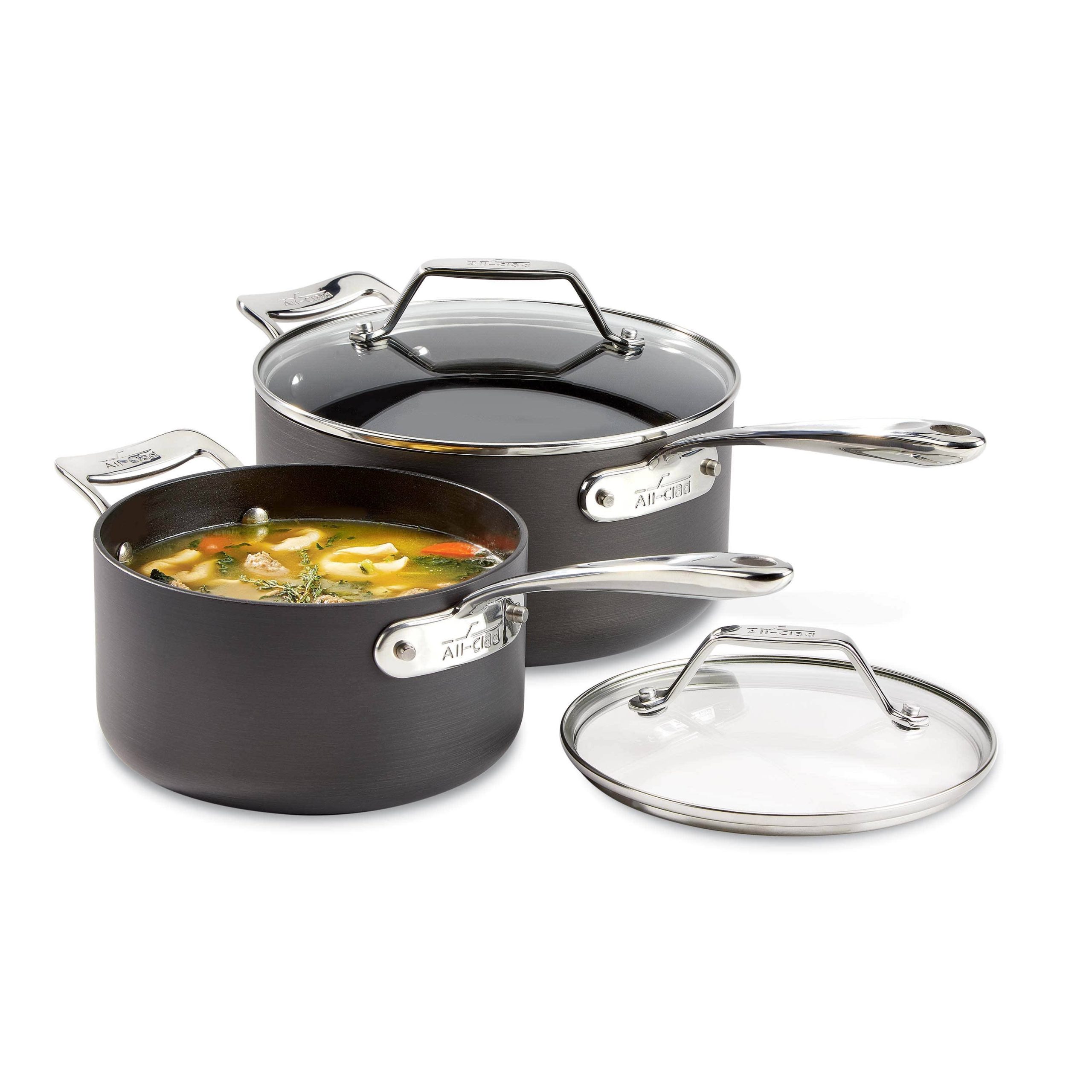 bf548826fe0ba6eee4d1bec3091d47abd3067bccdb4ea073370b94b4d22c487a.jpg All-Clad Essentials Nonstick 2-Piece Sauce Pan Set - Image 1