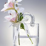 lei-jg Glass Bag Vase, Purse Vase with Fish Bowl, Handbag Shape Flower Vase - for Home Dcor, enterpiece, Events, Office, Garden, Wed