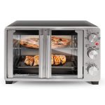 Elite Gourmet ETO2530M New Double French Door Toaster Oven Fits 12 inch Pizza, Stainless Steel