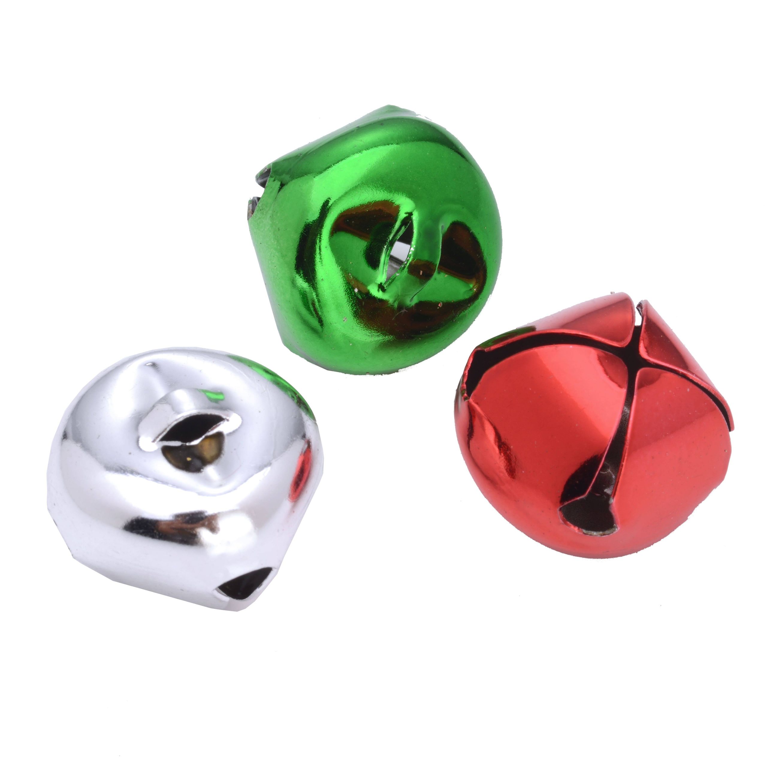 bf7861a4bf98386adde0dc536521ce82300e8ec8adb3fc31ab43b1f00dc3997b.jpg 20mm Red, Green, and Silver Christmas Bells, 55ct. by Creatology | Michaels - Image 1