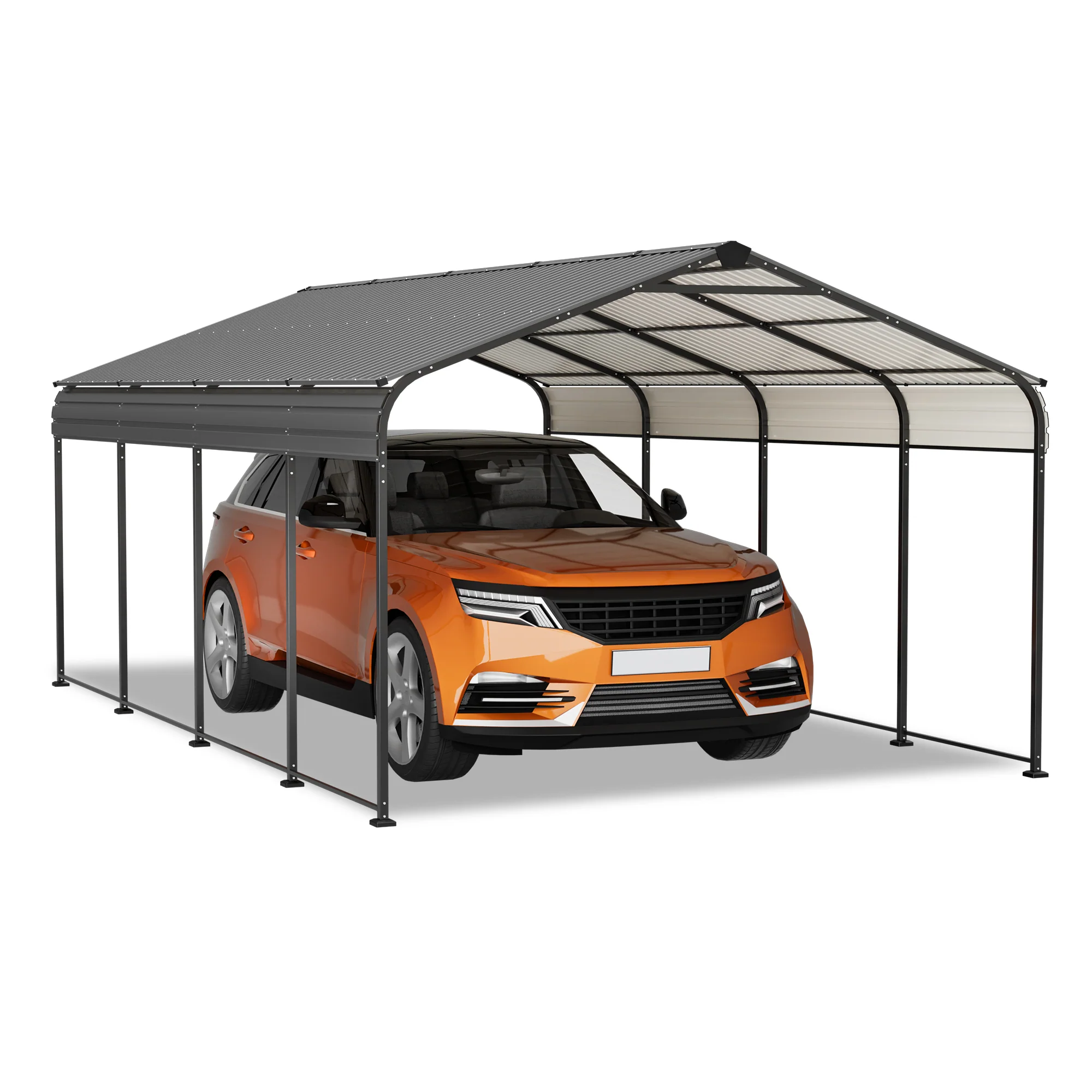bf798719c68df86eebeba0cbfd5ecc2dfb5d051d8185995ed46daca76192c855.webp AECOJOY 12X20 FT Metal Carport, Outdoor Car Shelter All Weather, Heavy Duty Outdoor Galvanized Car Shelter - Image 1