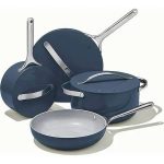 Caraway Nonstick Ceramic Cookware Set (12 Piece) Pots Pans Lids and Kitchen Storage - Non Toxic PTFE & PFOA Free - Oven Safe & Compatible with All - MadeInUSA
