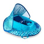 Swimways Infant Baby Spring Float with Adjustable Sun Canopy - Blue Anchor